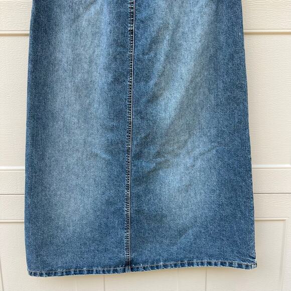 Y2K 00s Vintage Angels Low Rise Denim Jean Long Maxi Skirt  Size 0 Please Read - Picture 9 of 11